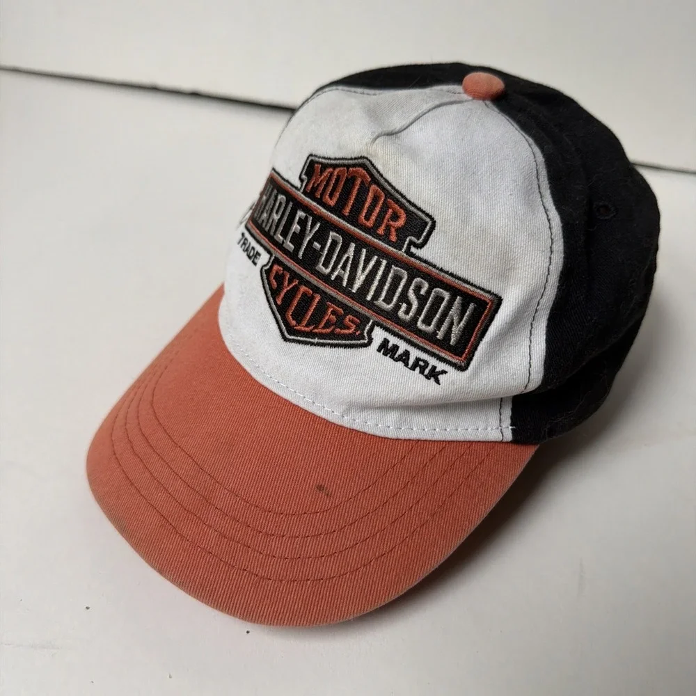 Vintage 80s-90s Harley Davidson Toddler 2T-4T Baseball Hat Black Cap Boys Girls